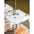 thumbnail image 2 of Square Outdoor Tablecloth with Umbrella Hole Leaf Bird Outside Table Cloth Waterproof Patio Table Cover Vine Watercolor Plant Country Style Branch Zipper Tablecloths for Picnic Camping 54x54 Inch, 2 of 8