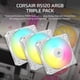 thumbnail image 2 of Ventilador Corsair RS120 ARGB 120 mm PWM 2100 RPM, paquete triple, blanco, 2 of 7