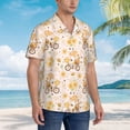 thumbnail image 6 of Uemuo Cute Bee Gnome1 Printed Regular Fit Short Sleeve Casual Hawaiian Shirt for Men,Aloha shirt,Tropical shirt,Floral print shirt,Vacation Beach shirt-, 6 of 9