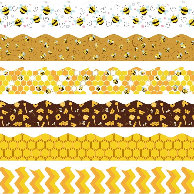 Tablón de anuncios con bordes para decoración de aula con temática de abeja VABAMNA de 84 pies