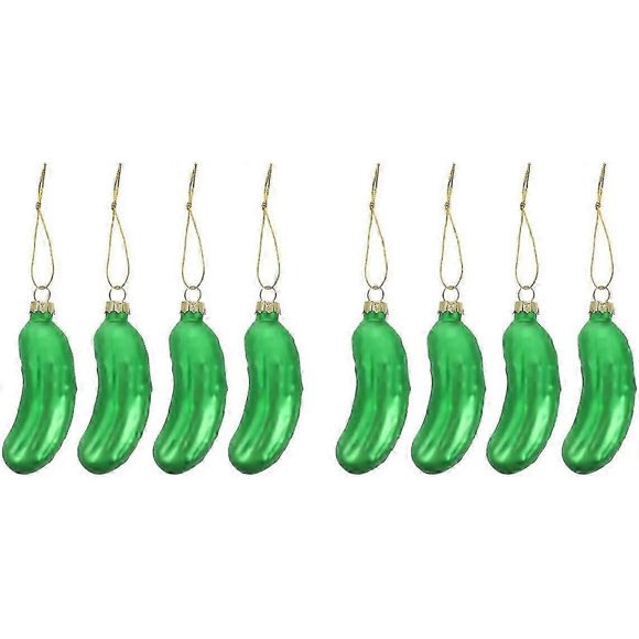 8 Pcs Cucumber Pendant Christmas Tree Pickle Lifelike Pickles Christmas Cucumber Xmas Pickle
