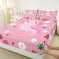 thumbnail image 3 of Manfei Kawaii Axolotl Animal Twin Sheet Sets for Kids, Cute Pink Strawberry Twin Fitted Sheet, Flower Floral Flat Sheet, Lightweight Room Decor, 3 Pieces, 3 of 7