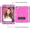 thumbnail image 4 of Dteck Case for iPad Pro 11 inch 4th 3rd 2nd Gen,iPad Air 4th 5th Gen 10.9" Shockproof Rugged 3-Layer Protection Case Kickstand Cover for iPad Pro 11" 2022/2021/2020/2018,Rose+Black, 4 of 5