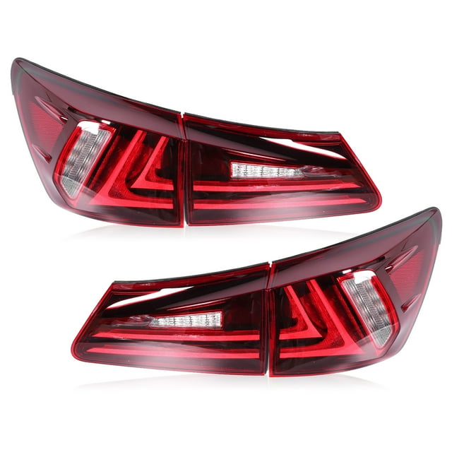 Brake Lamp Turn Signal VLAND Full LED Tail Lights Dark Red Lens Fit For IS250 IS350 ISF 2006-2013