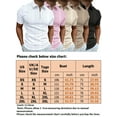 thumbnail image 2 of MAWCLOS Hommes T-Shirts Manches Courtes d'Été Tops Polo Rayé Plage Décontracté Col Revers Tee Profond Kaki 2XL, 2 of 2