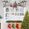 thumbnail image 3 of Christmas Truck Tie Up Valances Curtain, Xmas Cute Snowman Tree Gifts Winter Grey Adjustable Rod Pocket Short Window Treatment Tie Up Curtains Valances for Kitchen Living Room Bathroom 60x18 In, 3 of 9