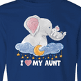 thumbnail image 4 of Inktastic I Love My Aunt Cute Elephants with Moon and Stars Long Sleeve Youth T-Shirt, 4 of 5