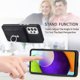 thumbnail image 3 of Funda para Samsung Galaxy A52 de piel sintética con acabado galvanizado y tarjetero (negra), 3 of 5