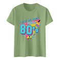 thumbnail image 1 of TSADFHJI T-Shirt de Noël pour Femmes Mode Été Loisirs Art Années 80 Lettre Imprimée Col Rond Manches Courtes T-Shirt S Vert, 1 of 4