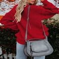 thumbnail image 4 of Pulls Tricotés pour Femmes Pulls Unis Col Rond Pull à Manches Longues, 4 of 5