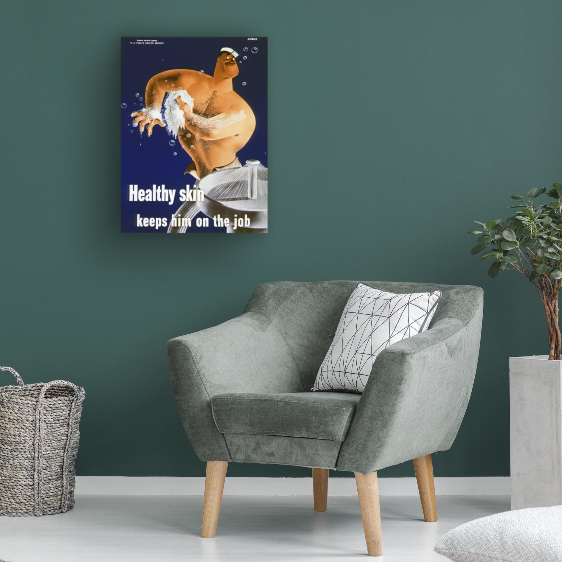 American School 'Healthy Skin Keeps Him on the Job c.1944' Canvas Art - 24 x 32 Inches