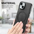thumbnail image 4 of Allytech Magnetic Case for iPhone XS Max, Compatible with MagSafe, Premium PU Leather Slim Fit Anti-Fingerprint & Anti-Drop Protective Case Support Wireless Charging & Car Mount - Black, 4 of 10
