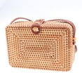 thumbnail image 3 of Viveous Handwoven Square Rattan Bag Crossbody Shoulder Handbag Summer Beach Clutch with Strap for, 3 of 10