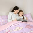 thumbnail image 4 of jejeloiu Chic Cowgirl Hat 7-Piece Bedding Comforter Set,Western Cowgirl King Bedding Sets,Kawaii Pink Bowknot Bed Sheets For Girl Kids,Luxury Bedroom Decor Reversible, 4 of 8
