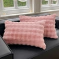 thumbnail image 4 of Plush Fluffy Pillow Cover Long Pile Bubbled Soft Faux Fur Pillowcase Standard Size with Zipper for Bedroom Living Room Couch Decor Cozy Home, 4 of 6