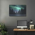 thumbnail image 5 of Luxe Metal Art 'Northern Lights In Winter Forest 3' by Luxe Portfolio, Metal Wall Art, 36"x24", 5 of 9