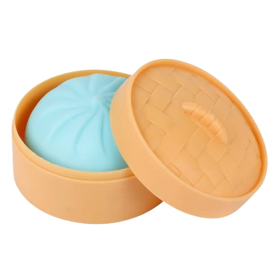 Mystery Dumpling Squishy, Squishy Dumpling Toy, Easter Basket Stuffers, Squeeze Dough Ball Stress Relief Hand Toys with Food Steamer Stretchy Desk Toys