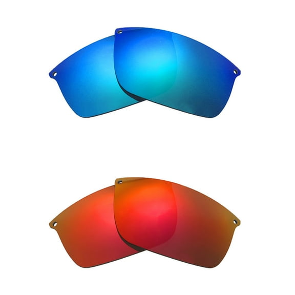Walleva Polarized Fire Red   Ice Blue Replacement Lenses For Oakley Carbon Blade Sunglasses