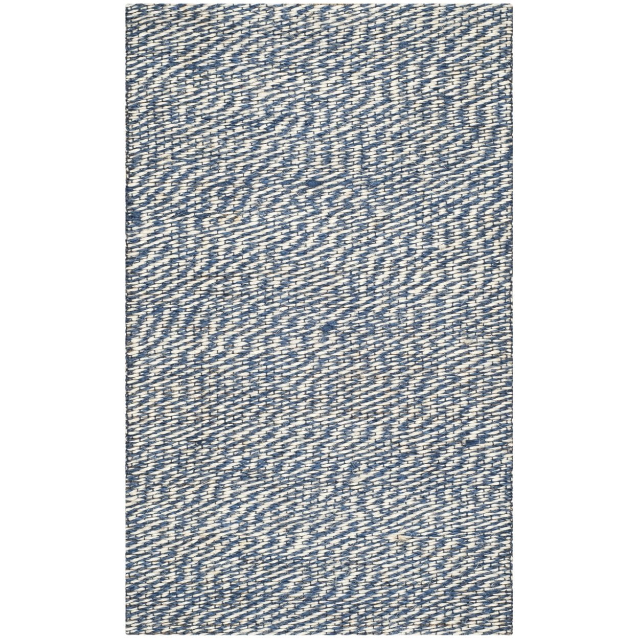 SAFAVIEH Natural Fiber Lars Braided Jute Runner Rug, Blue/Ivory, 2'6" x 8'