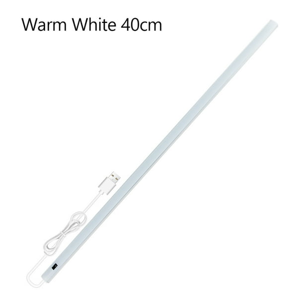 Lámpara de noche con sensor ajustable de alto brillo alimentada por USB para Hotel, sala de estar, cocina, barra de luz para armario, accesorio Iluminación y accesorios Blanco cálido 50cm