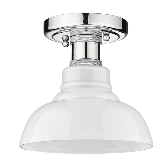 Yep by Golden Lighting Carver 1-light Flush Mount in Chrome