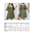 thumbnail image 2 of Robe pour Femmes Grande Taille à Manches Mi-Longues avec Ceinture à la Taille, Robe Décontractée, 2 of 8