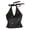 Black, variant on Women Tops Halter Neck Beaded Faux Pearls Camisole Soft Stretchy Loose Fit Solid Color Knitting Tops Work Party Wear
