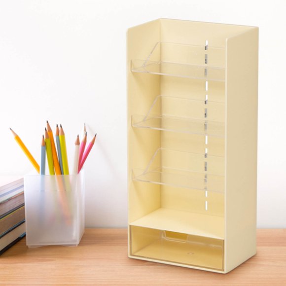onlyliua para Interior/Exterior Caja de Almacenamiento de Escritorio, Estante Divisor Plano Transparente, Escritorio de Artefacto para Estudiantes, Estante Organizador Inclinado para Lápices