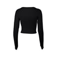 thumbnail image 5 of AXXD Black Basic T-Shirts for Women Summer 2024 Trendy Long Sleeve Top Slim Temperament Solid Color Base Shirt Sexy Spice Girl T-shirt, 5 of 8