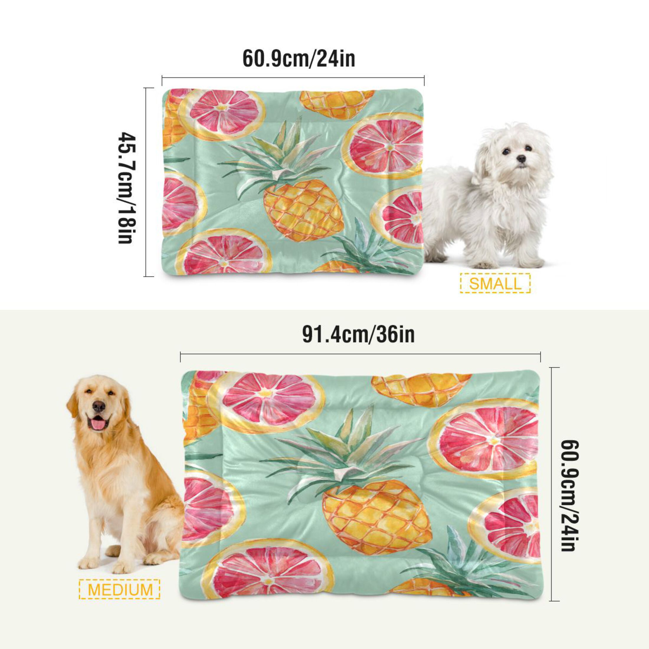 Qxltty Pineapple Blood Orange Ped Pad Wear-resistant and Hard to Bite Through Sleeping Pad for Small Medium Large Dogs Winter Pet Bed 36×24in