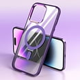 thumbnail image 4 of MagSafe Compatible Hybrid Case with Kickstand Ring Holder for iPhone 15 Pro Max - Purple, 4 of 8