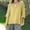 Yellow, variant on Fesfesfes Women's Solid Casual Shirts Three Quarter Sleeve Round Neck Linen Tops Warm Weather Shirts Linen Material Offers Breathability(Navy#1,XL)