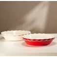 thumbnail image 2 of Kook Ceramic Deep Pie Dish with Wave Edge, 9 Inch, Ivory, 2 of 5