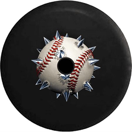 2018 2019 Wrangler JL Backup Camera Spiked Baseball Softball Red Stiching Spare Tire Cover for Jeep RV 33 (Best Baseball Spikes 2019)