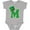 AC-Heather Grey, variant on Irish St Patricks Day Letter M Monogram Boys or Girls Baby Bodysuit