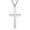 Silver, variant on Beveled Edge Cross Necklace for Men Stainless Steel Chain Cross Pendant Necklace for Men