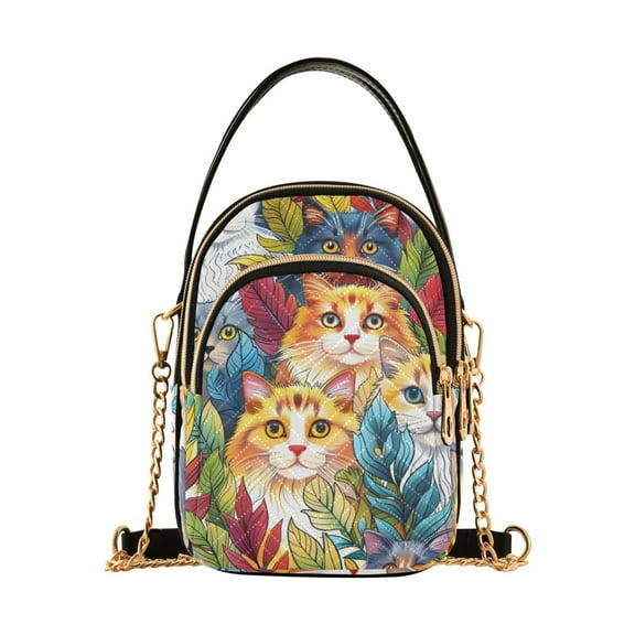 joogoo Women Cute Lovely Cat Chain Crossbody Bags Shoulder Handbag Phone Purse