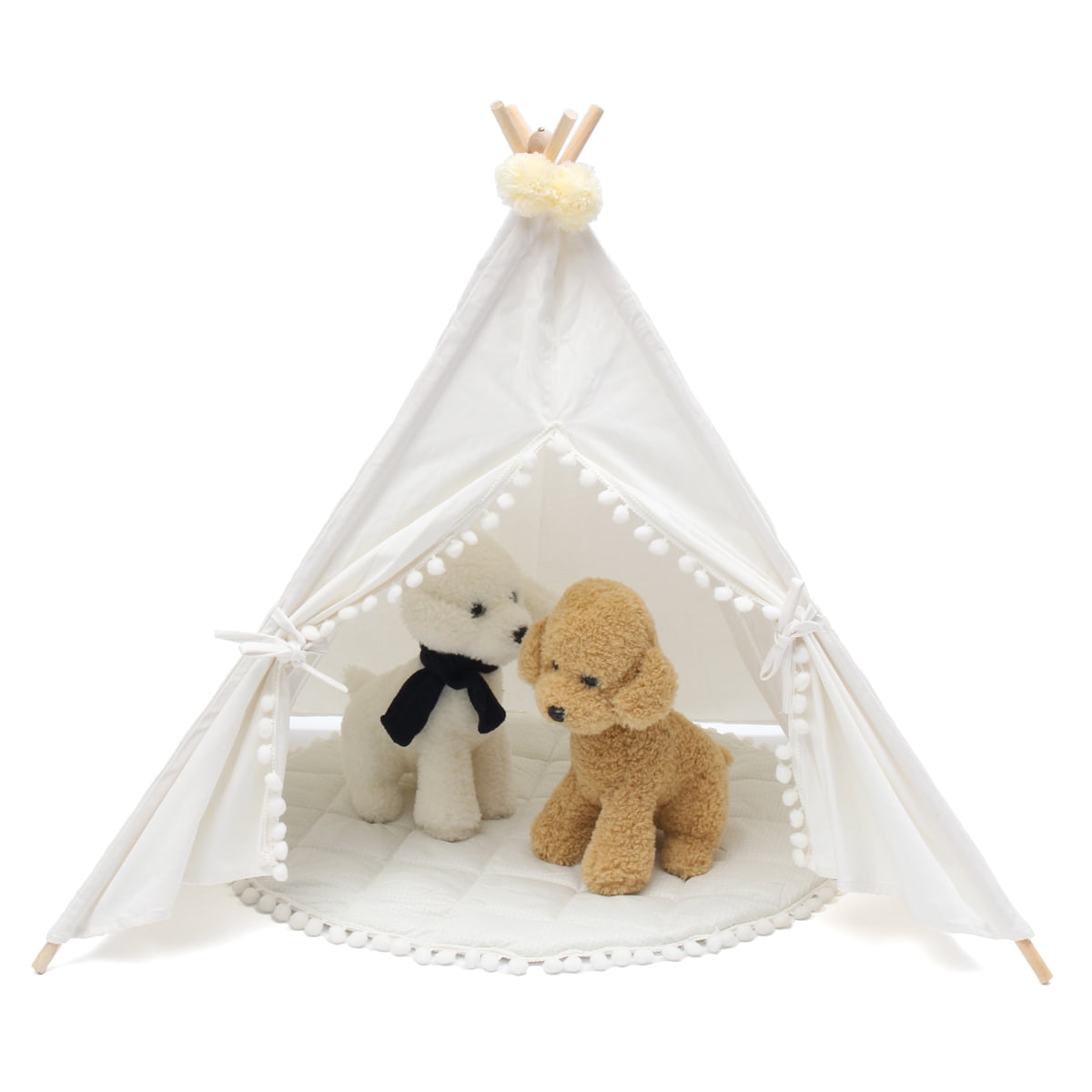 Pet teepee Tent Dog Puppy & Cat Bed Portable Canvas Pet Tent Indoor