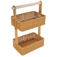 thumbnail image 5 of 2 Tier Storage Basket for Kitchen Brown Woven Hanging Organizer 12.5x8x16 Inches, 5 of 8