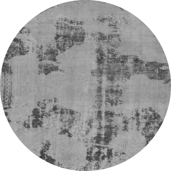 Ahgly Company Indoor Round Oriental Gray Traditional Area Rugs, 5' Round