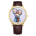 thumbnail image 1 of Reloj de pulsera con movimiento de cuarzo y metal con patrón 3D de moda (marrón), 1 of 1