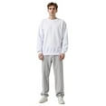 thumbnail image 3 of Men's Heavyweight Fleece Cotton Crewneck Long Sleeve Sweatshirt, White XS, 1 Pack, 3 of 4