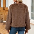 thumbnail image 7 of Womens Faux Fur Coat 2026 Winter Long Sleeve Open Front Shaggy Furry Warm Fluffy Parka Short Jacket Outwear, 7 of 7
