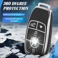 thumbnail image 5 of Key Fob Cover Compatible with Mercedes-Benz CLS CLK AMG GLC GLE GLS ML SL SLK A C E R S G Keychain Case Holder Protector,A-Black, 5 of 6