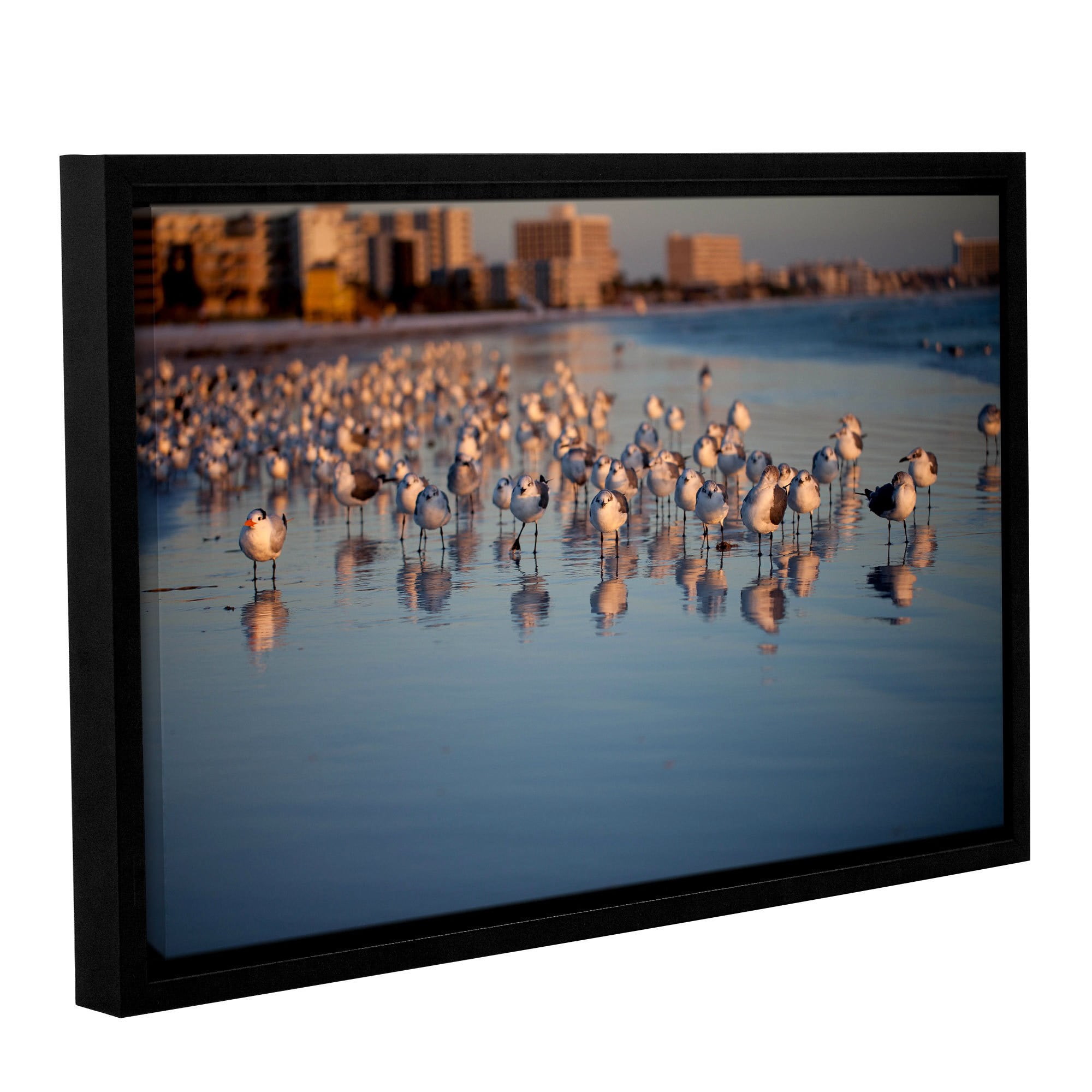 ArtWall Lindsey Janich "Seagulls II" Gallery-Wrapped Floater-Framed Canvas