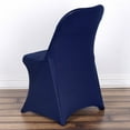 thumbnail image 2 of BalsaCircle 6 Navy Blue Spandex Stretchable Folding Solid Chair Covers Slipcovers Wedding decorations, 2 of 5