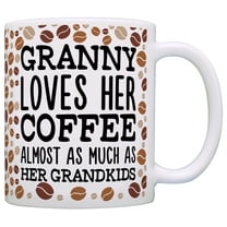 ThisWear Mothers Day Gifts for Grandma Granny Loves Coffee and Grandkids 11 ounce Coffee Mug Coffee Bean
