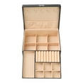 thumbnail image 3 of Unique Bargains Jewelry Box Small PU Leather Jewelry Organizer Case Storage Display Holder Black, 3 of 8