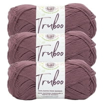 Lion Brand Yarn Truboo Raisin Light Rayon from Bamboo Yarn 3 Pack
