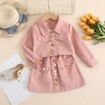thumbnail image 5 of Wancir Girl's 2 Piece Outfits Button Front Long Sleeve Tweed Jacket and Skirt Set, 5 of 5